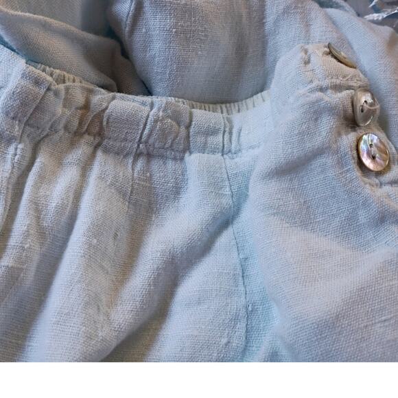 Vntg 90s Linen Pajama Set XS Subtle Tones USA Minimalist Loungewear Cottagecore - Picture 13 of 14